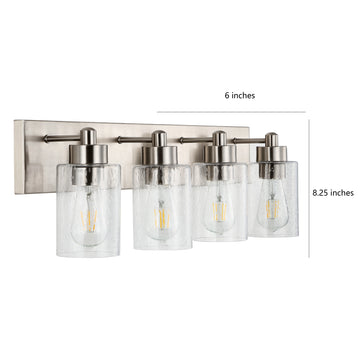 Irving Seeded Glass/Iron Modern Contemporary LED Vanity Light - JONATHAN Y